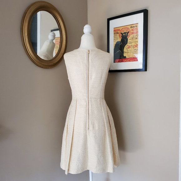 Shoshanna Gold Jacquard Melody Dress Size 6 - Picture 6 of 16